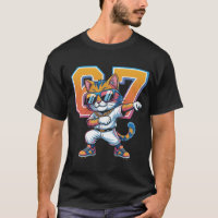 Cool Dabbing Cat 67 Baseball Sports Fan Gift | Fun
