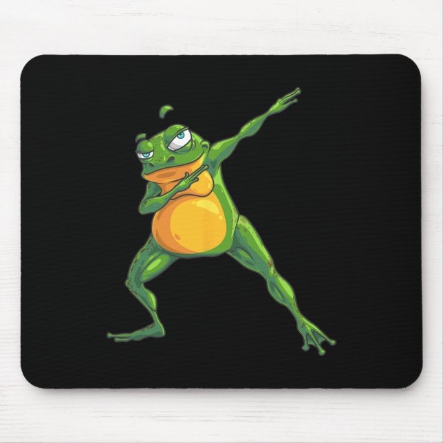 Cool Dabbing Frog Funny Hip-hop Tadpole Dancing Lo Mouse Pad (Front)