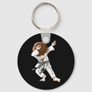 Cool Dabbing Karate Boy Funny Hip-hop Judo Dancing Key Ring