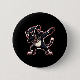 Cool Dabbing Panther Black Wearing Cool Sungles 6 Cm Round Badge