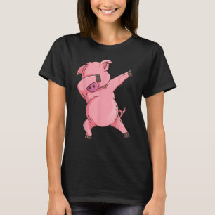 Cool Dabbing Pig Funny Hip-hop Boar Dancing Hog Pe T-Shirt