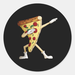 Cool Dabbing Pizza Funny Italian Pie Hip-hop Dance Classic Round Sticker