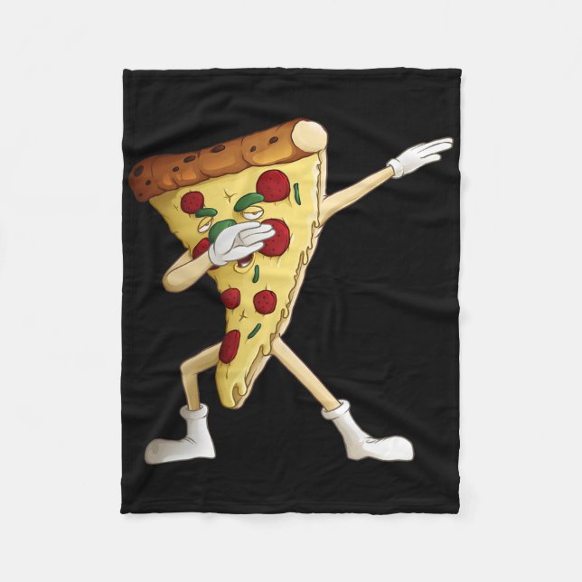 Cool Dabbing Pizza Funny Italian Pie Hip-hop Dance Fleece Blanket (Front)