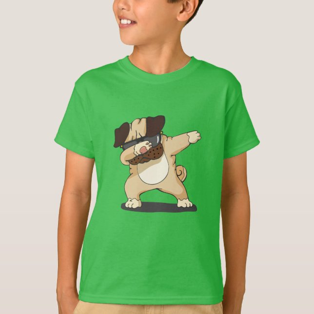 Cool Dabbing Pug with Sunglasses Shirt (Front)