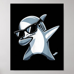 Cool Dabbing Shark Sungles Kids Teens Summer Vacat Poster