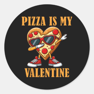 Cool Dabbing Slice Pizza Valentine February 14th M Classic Round Sticker