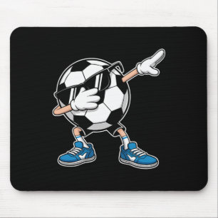 Cool Dabbing Soccer Byll With Shades And Stylish K Mouse Pad