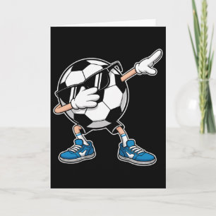 Cool Dabbing Soccer Ll With Shades And Stylish Kic Card