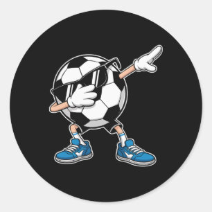 Cool Dabbing Soccer Ll With Shades And Stylish Kic Classic Round Sticker