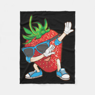 Cool Dabbing Strawberry Funny Love Dancer Sweet Fr Fleece Blanket