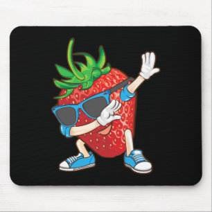 Cool Dabbing Strawberry Funny Love Dancer Sweet Fr Mouse Pad