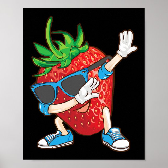 Cool Dabbing Strawberry Funny Love Dancer Sweet Fr Poster (Front)