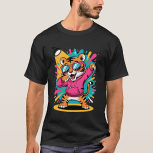 Cool Dabbing Tiger with Sunglasses Dancing Tiger B T-Shirt