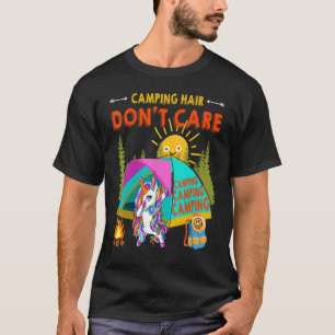 Cool Dabbing Unicorn's Camping Hair Don't Care Cam T-Shirt