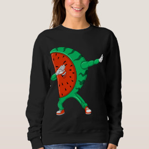 Cool Dabbing Watermelon Funny Fruit Dancing Athlet Sweatshirt