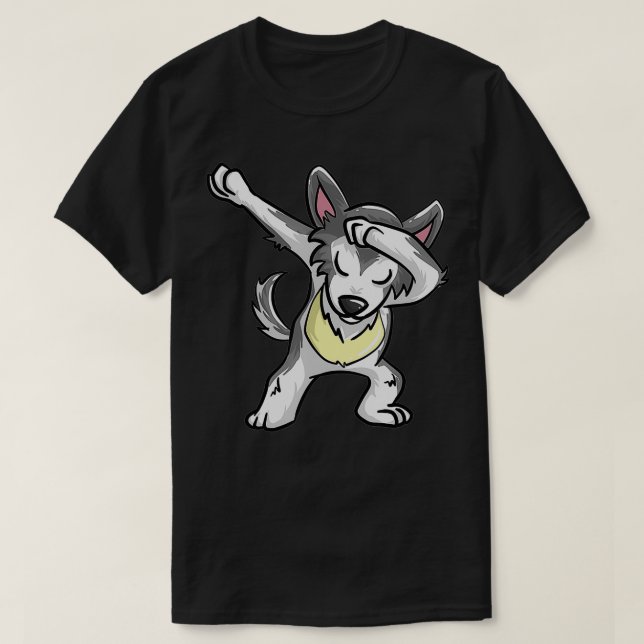 Cool Dabbing Wolf  Funny Hiphop Coyote Dog Dancing T-Shirt (Design Front)