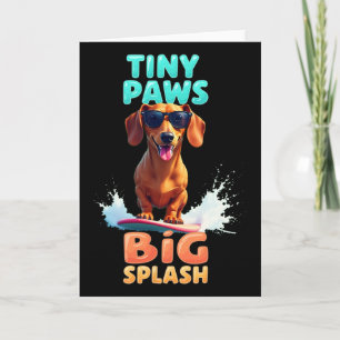 Cool Dachshund Surfing Dog For Men Women Girls Kid Card