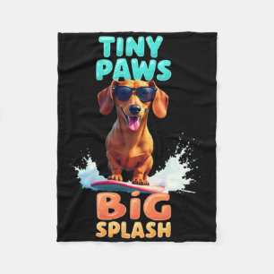 Cool Dachshund Surfing Dog For Men Women Girls Kid Fleece Blanket