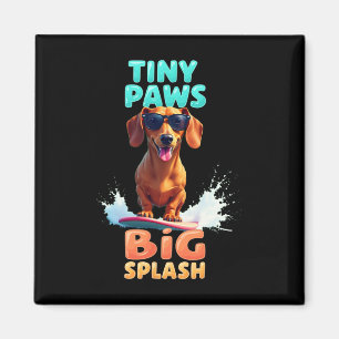 Cool Dachshund Surfing Dog For Men Women Girls Kid Magnet
