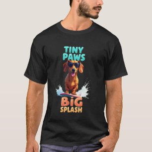Cool Dachshund Surfing Dog T-Shirt