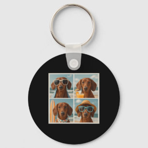 Cool Dachshunds Sungles Cute Dogs Vacation Beach S Key Ring