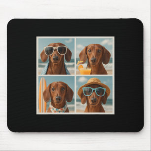 Cool Dachshunds Sungles Cute Dogs Vacation Beach S Mouse Pad