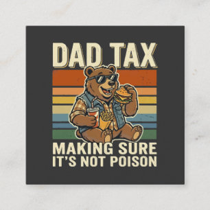 Cool Dad Bear Funny Snack Time Design Square Business Card
