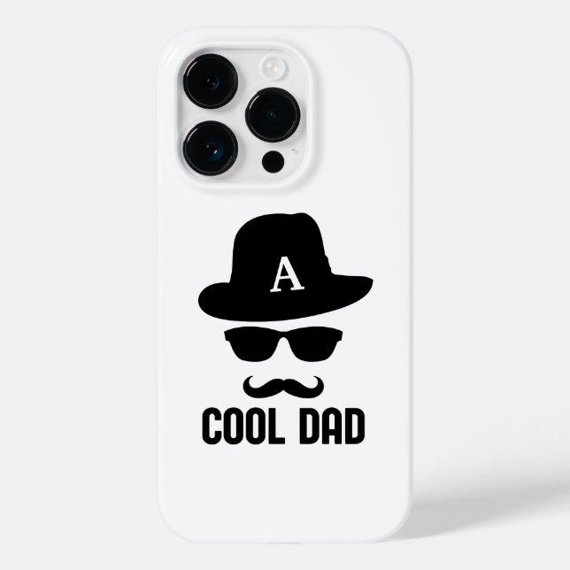 Cool Dad Best DAD Ever black and white monogram Case-Mate iPhone Case (Back)