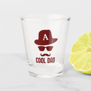 Cool Dad Best DAD Ever cool dad with Monogram Hat Shot Glass