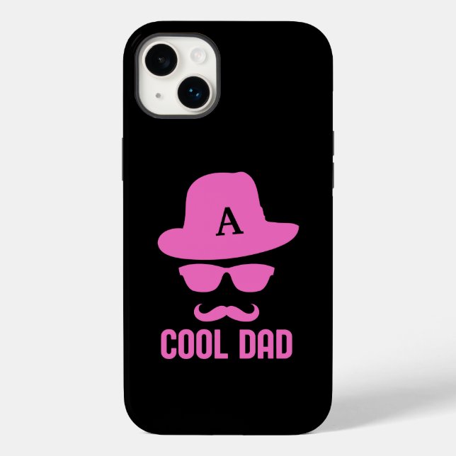 Cool Dad Best DAD Ever moustache custom monogram Case-Mate iPhone Case (Back)