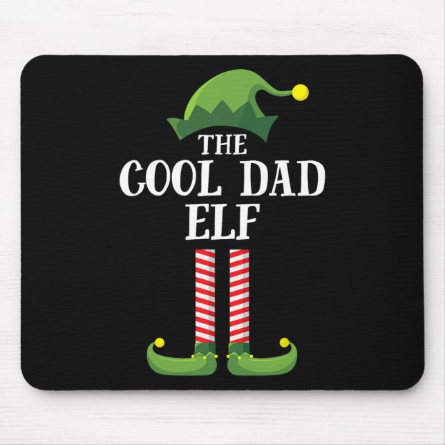 Cool Dad Elf Matching Family Group Christmas Party Mouse Pad (Front)
