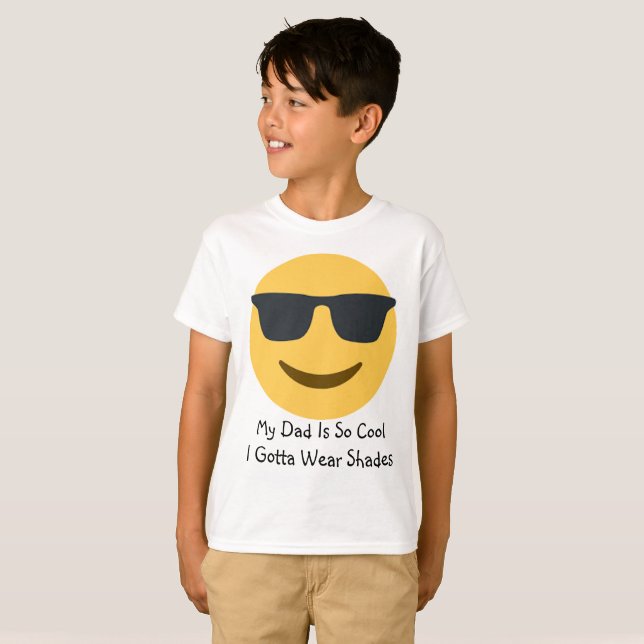 Cool Dad Emoji Wearing Shades T-shirt (Front Full)
