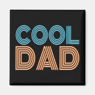 Cool Dad Father's Day Neon Typography   Magnet