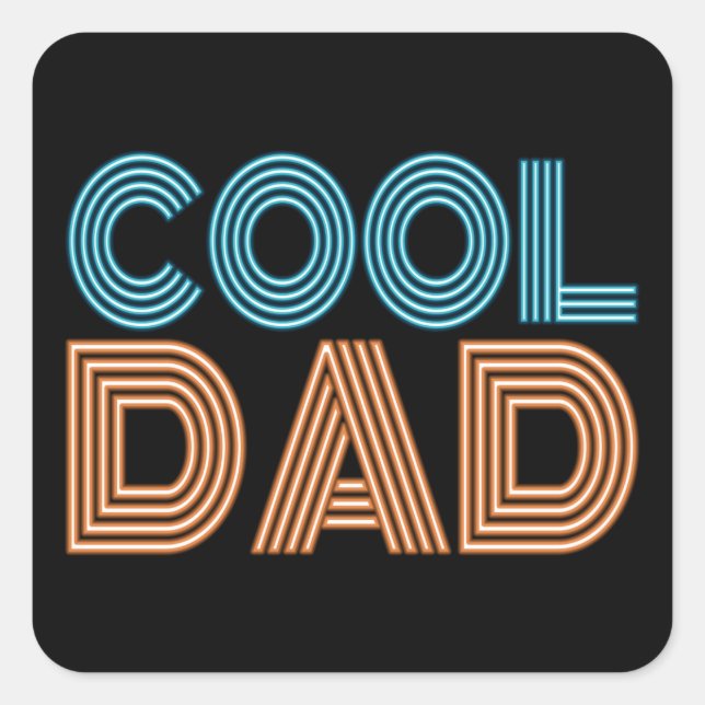 Cool Dad Father's Day Neon Typography | Sticker (Front)