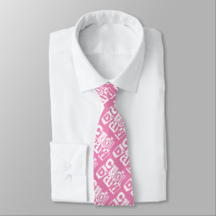 Cool Dad Funny Typography Pattern Pink Neck Tie