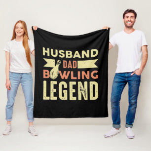 Cool Dad Husband Bowling Legend Fleece Blanket