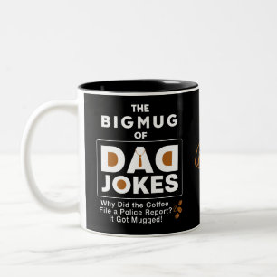 Cool Dad Jokes Design Text Two-Tone Coffee Mug