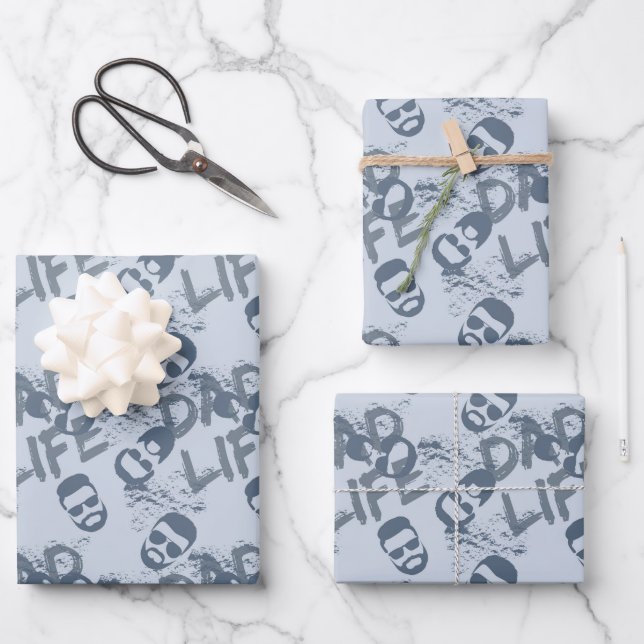 Cool Dad Life Gift Wrapping Paper Sheet (Front)