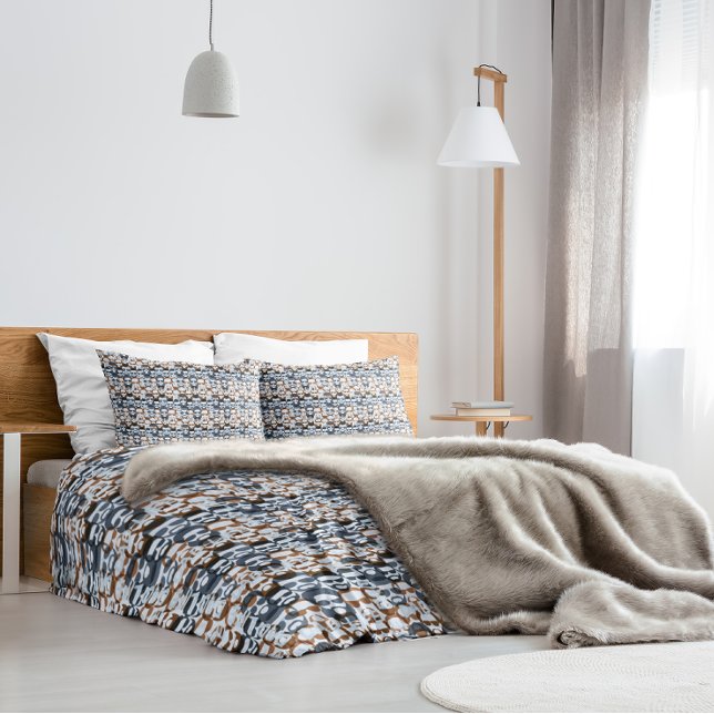 Cool Dad Life Pattern in Grey and Brown  Pillowcase (Creator Uploaded)