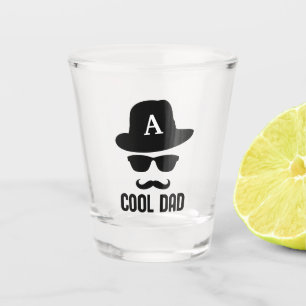 Cool Dad moustache beard best dad ever Monogram Ha Shot Glass