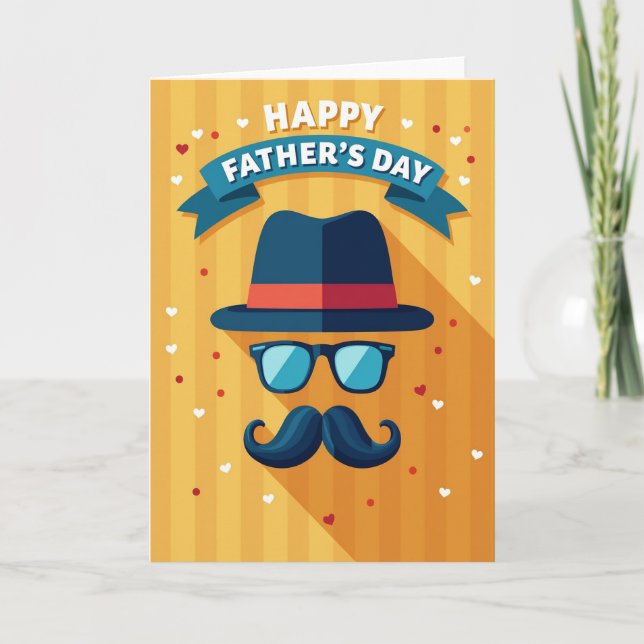 Cool Dad Moustache Fathers Day Card (Front)