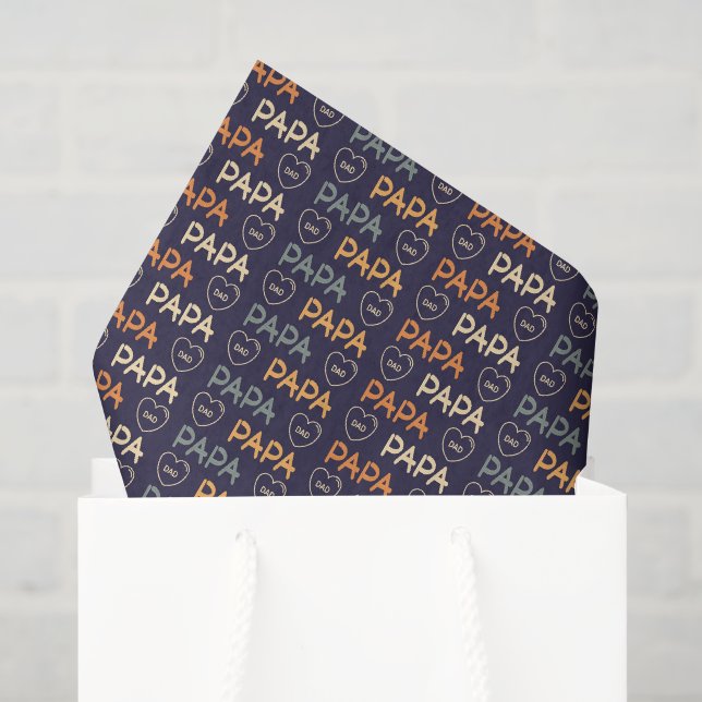 Cool Dad Papa word art  Tissue Paper (Gift Bag)