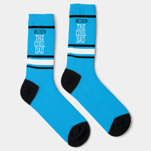Cool Dad Personalised Blue Socks