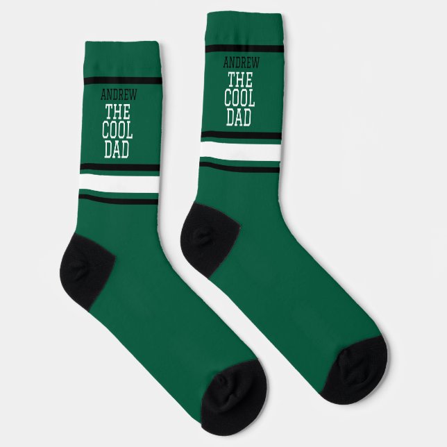 Cool Dad Personalised Green  Socks (Right)