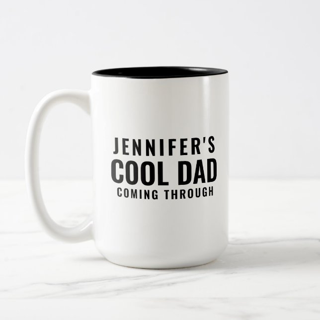 Cool Dad Personalised Tall Two-Tone Coffee Mug (Left)