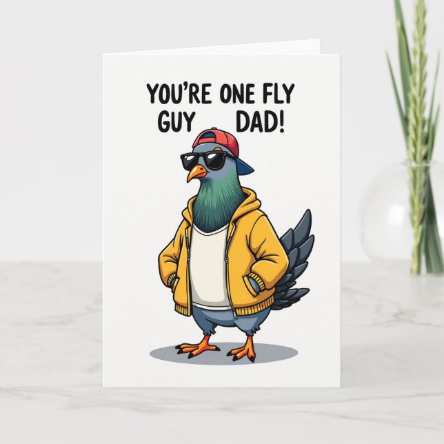 Cool Dad Pigeon Fathers Day Card (Front)