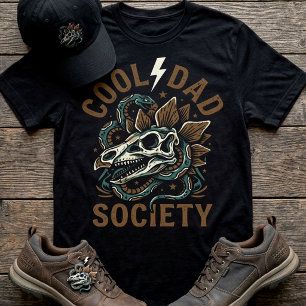 Cool Dad Society Dinosaur Skull Snake Vintage T-Shirt