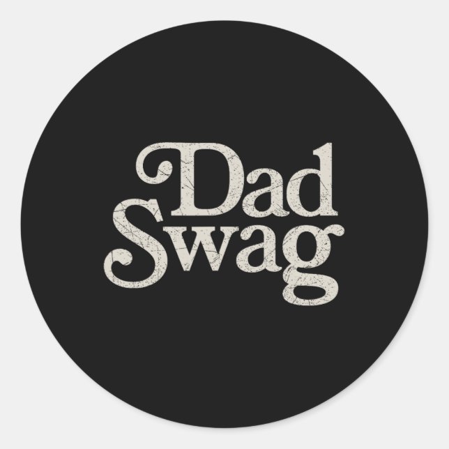 Cool Dad Swag Retro Fathers Day  Classic Round Sticker (Front)