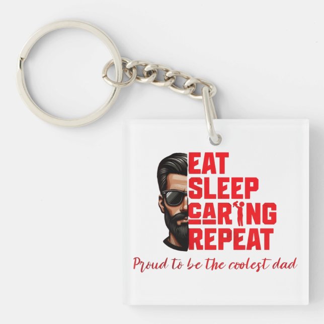 Cool Dad T-shirt Design Key Ring (Front)
