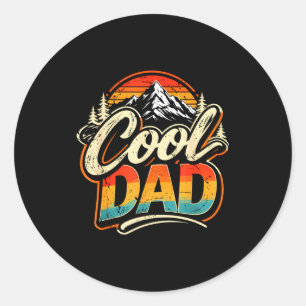 Cool dad vintage retro mountain fathers day classic round sticker